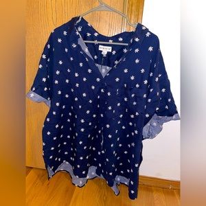 Navy blue daisy top